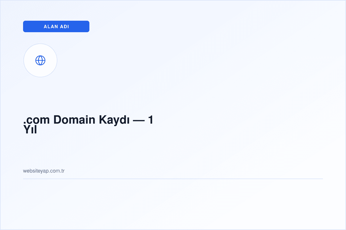 .com Domain Kaydı — 1 Yıl