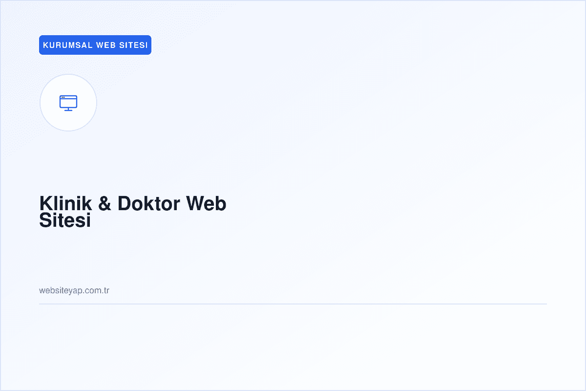 Klinik & Doktor Web Sitesi